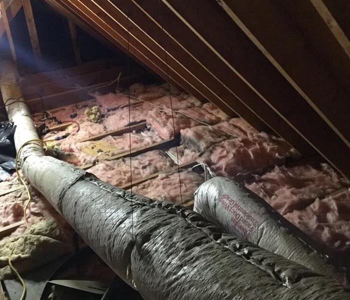 attic with insulation