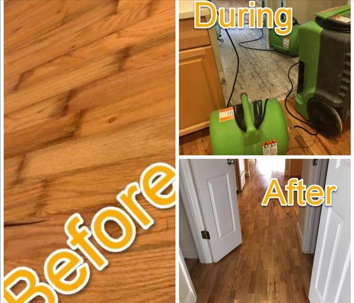 a collage of damage floors to fixed floors 